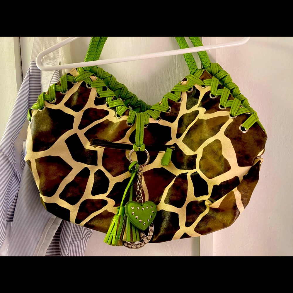 Hobo Style Short Strap Giraffe Print Purse/Bag